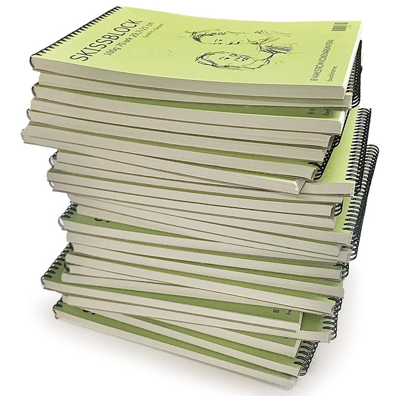 Skissblock storpack 25st spiral A3 100g 70 blad