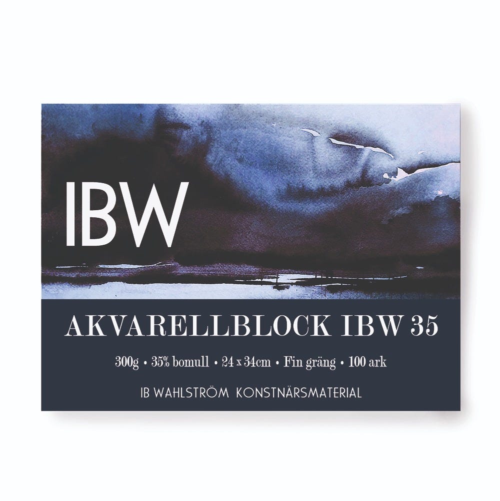 Akvarellblock IBW35 300g 24x34cm fin 100ark