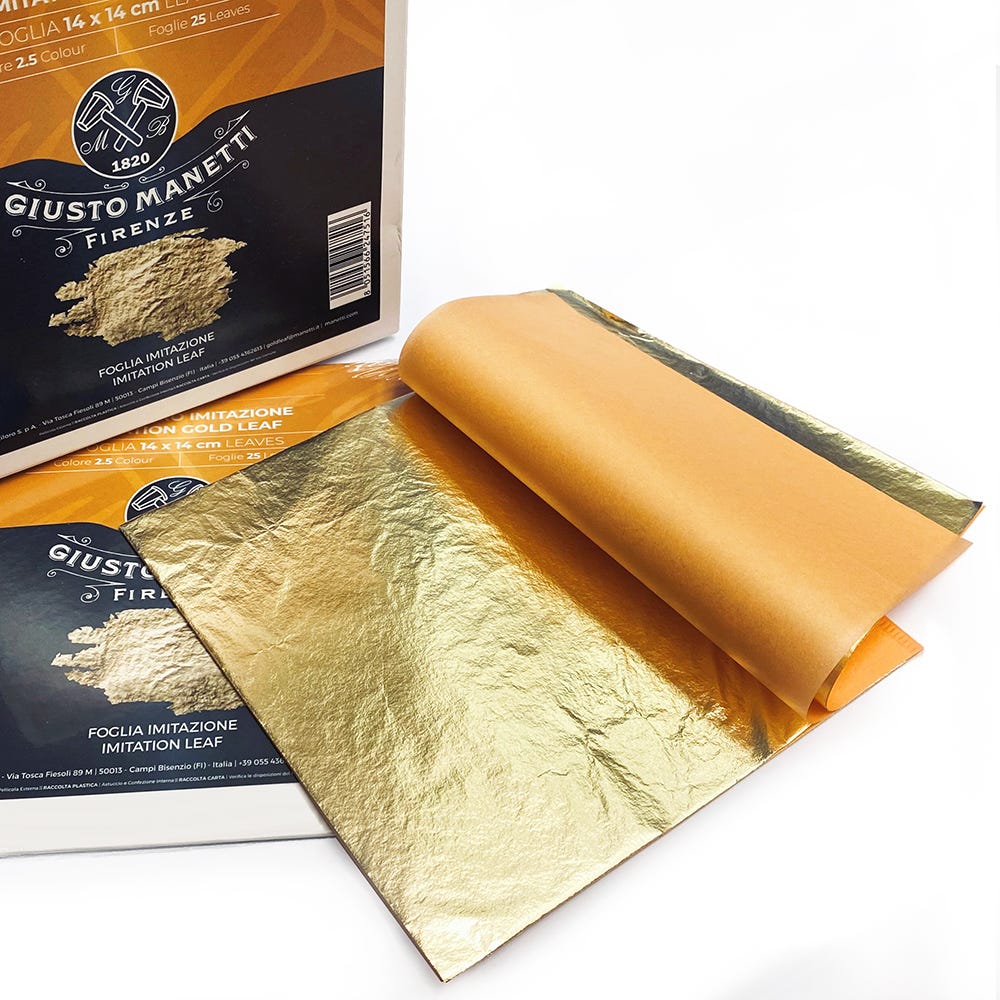 Slagmetall Guld 140x140mm 25blad