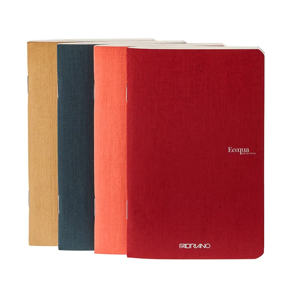 Anteckningsbok Fabriano Ecoqua 4-set 9x14cm Muted Colours
