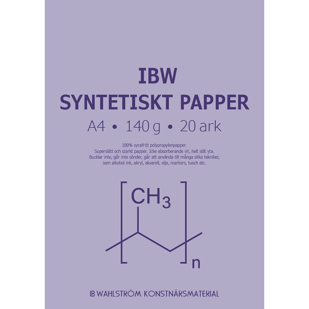 Syntetiskt papper IBW A4 block 140g 20ark