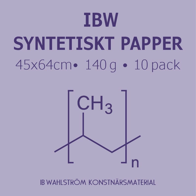 Syntetiskt papper IBW 140g 45x64cm (A2+) 10-pack