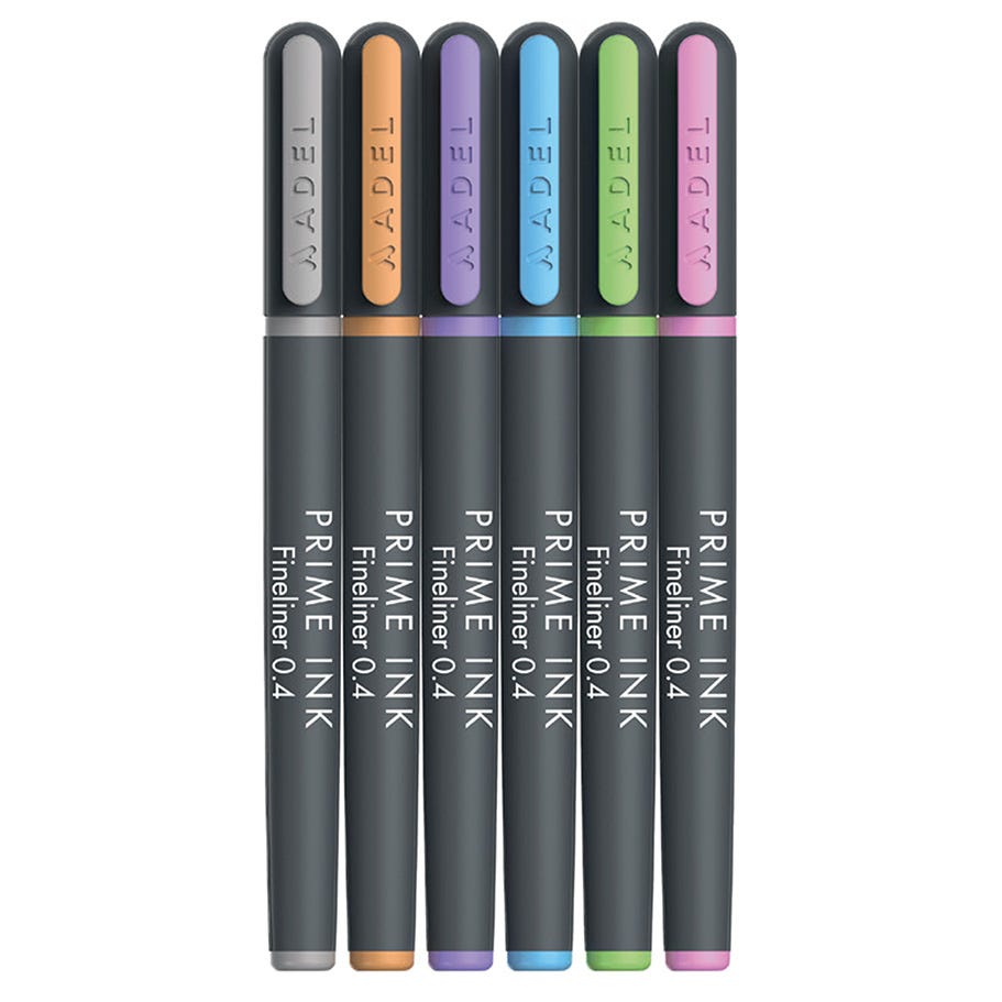 Adel Prime Ink Fineliner Pastel 6-set 0.4 mm