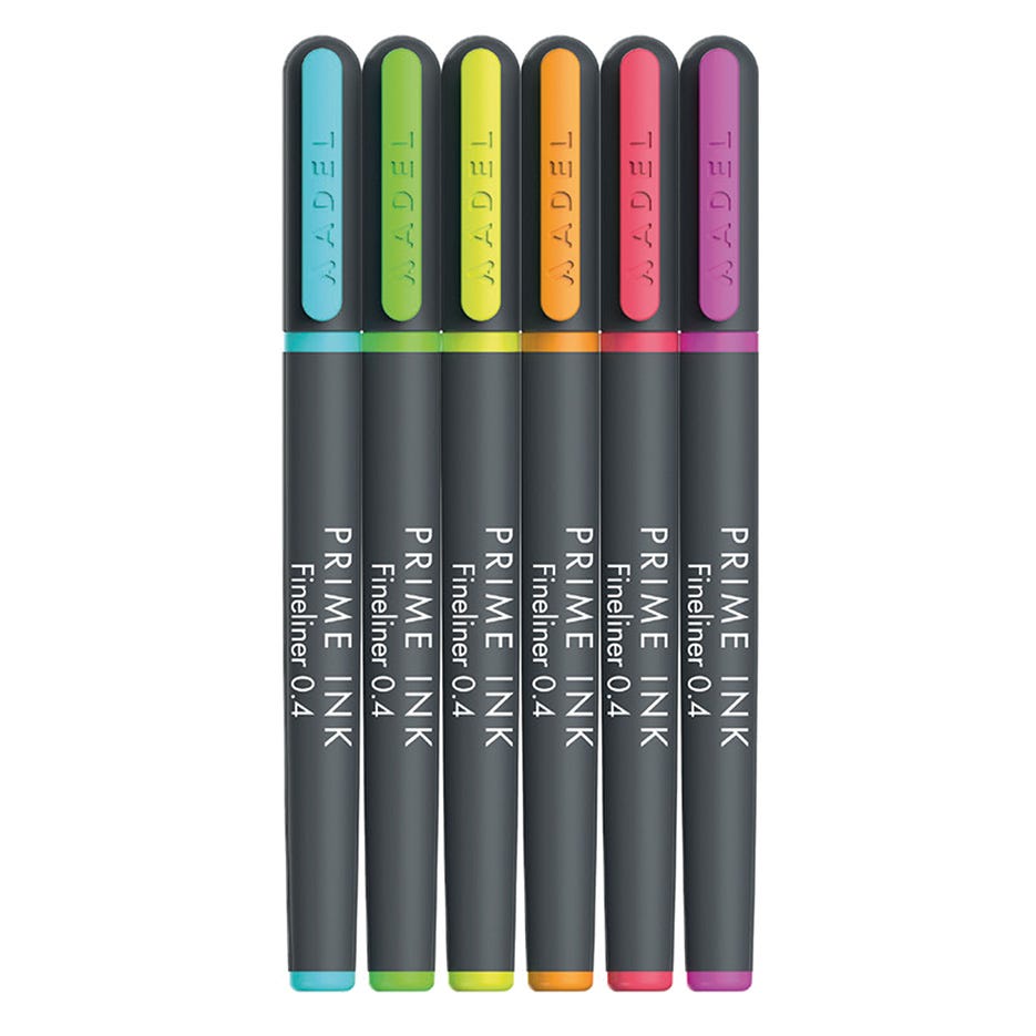 Adel Prime Ink Fineliner Neon 6-set 0.4 mm