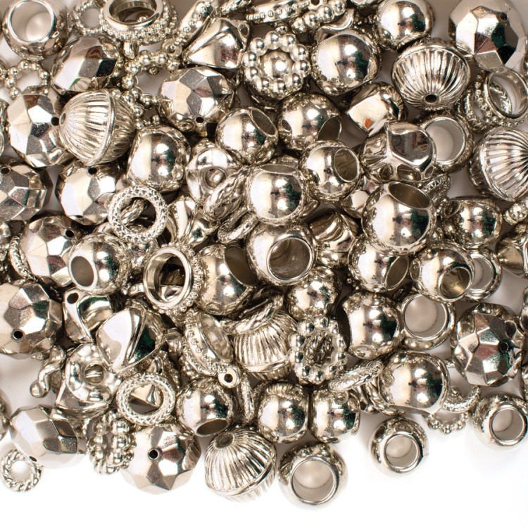 Pärlor och ringar metallic 180st