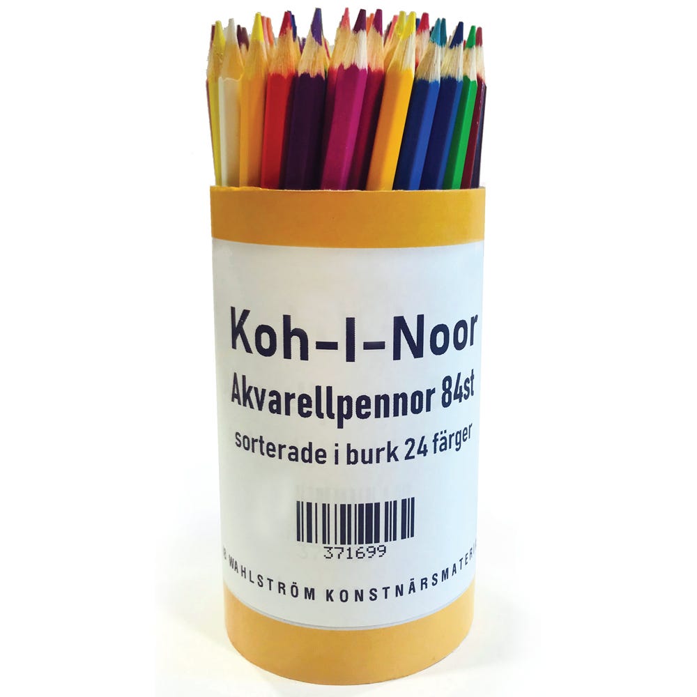 Akvarellpennor Koh-I-Noor 84st sorterade i burk
