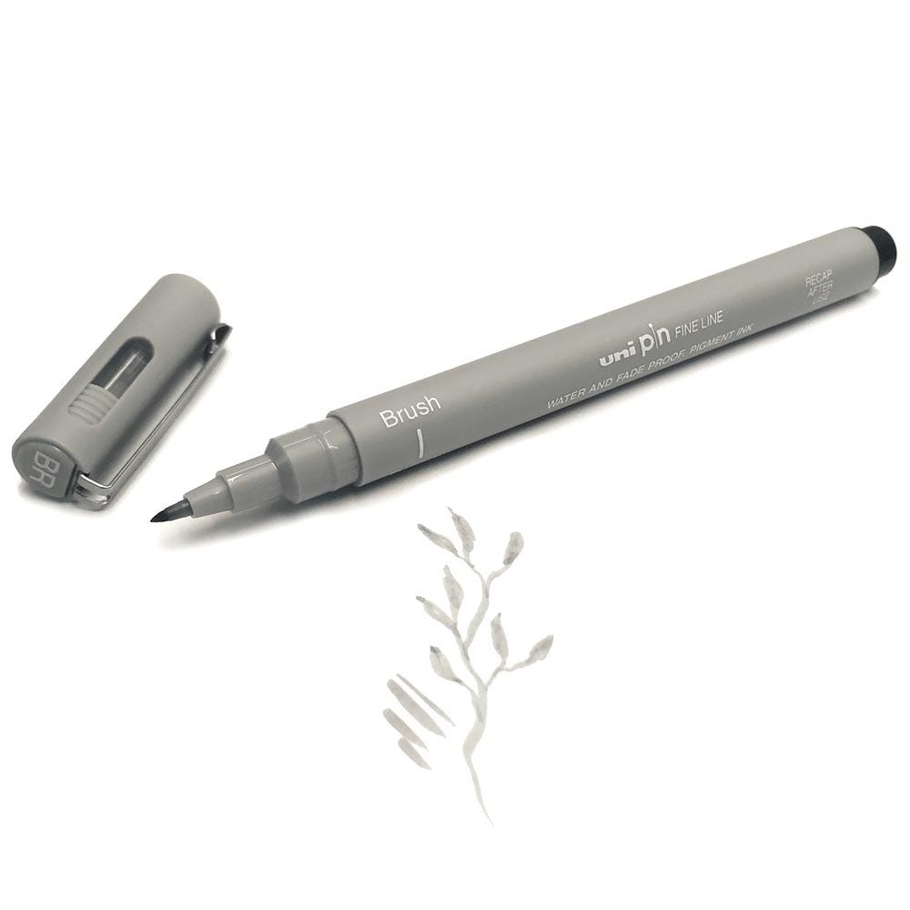 Uni Pin Fine Line Marker Brush Light Grey