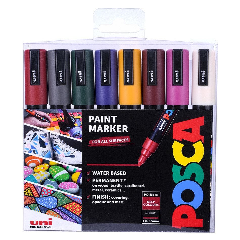 POSCA marker 5M 8-set 2,5mm Deep Colours