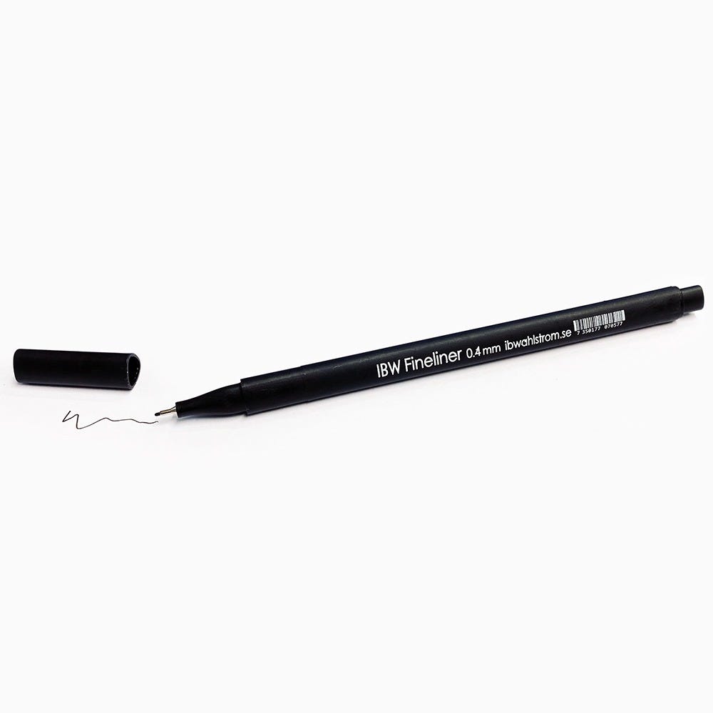 Fineliner IBW 0.4mm svart vattenlöslig