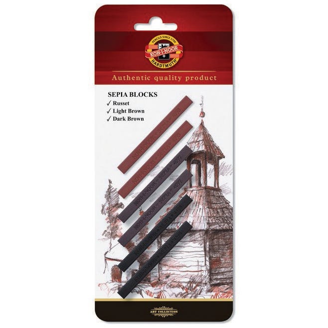 Teckningskritor 6set jordfärger