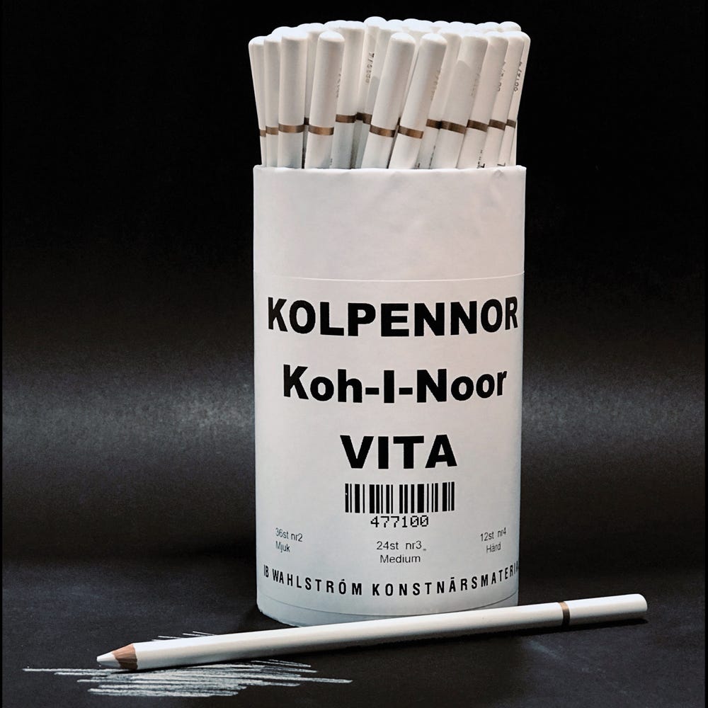 Kolpenna VIT burk 72st sorterade hårdheter