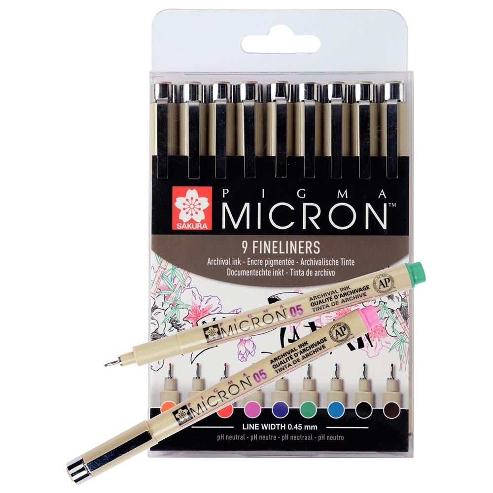 Pigma micron fineliners wallet 9set