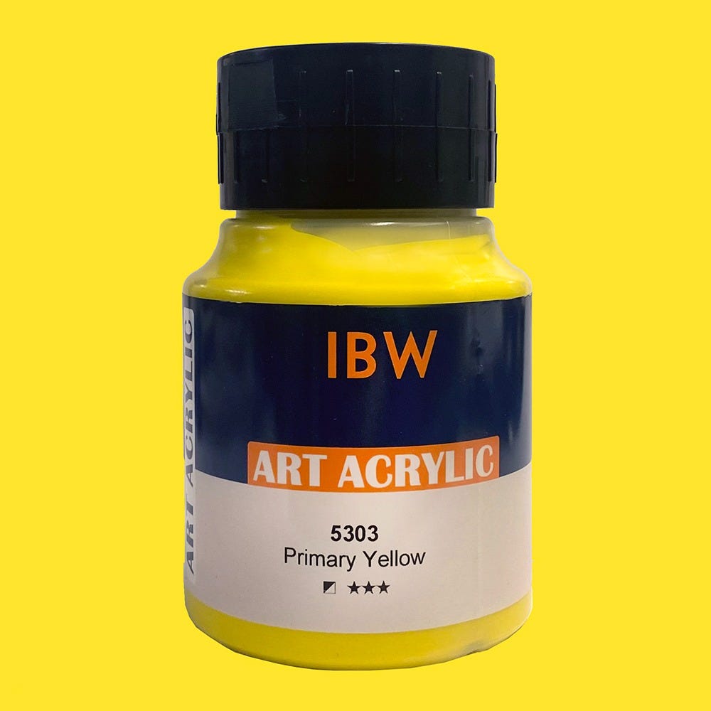 IBW Art Acrylic Primary Yellow 500ml