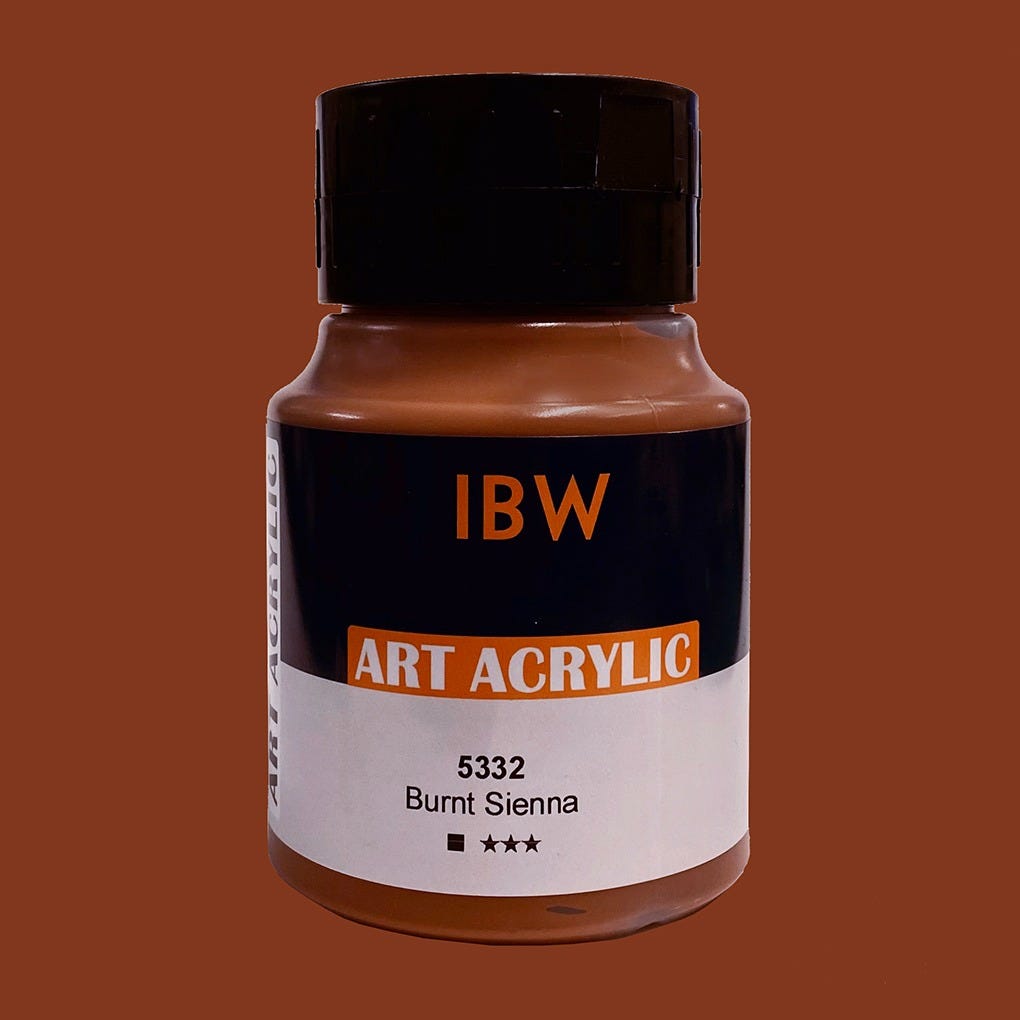 IBW Art Acrylic Burnt Sienna 500ml