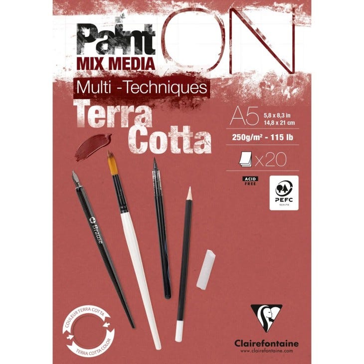 Paint ON block Terra Cotta A5 250g 20ark