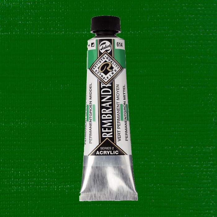 Rembrandt acrylic Permanent green medium 40ml