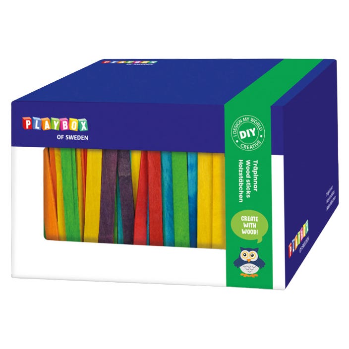 Glasspinnar färgade 1000st