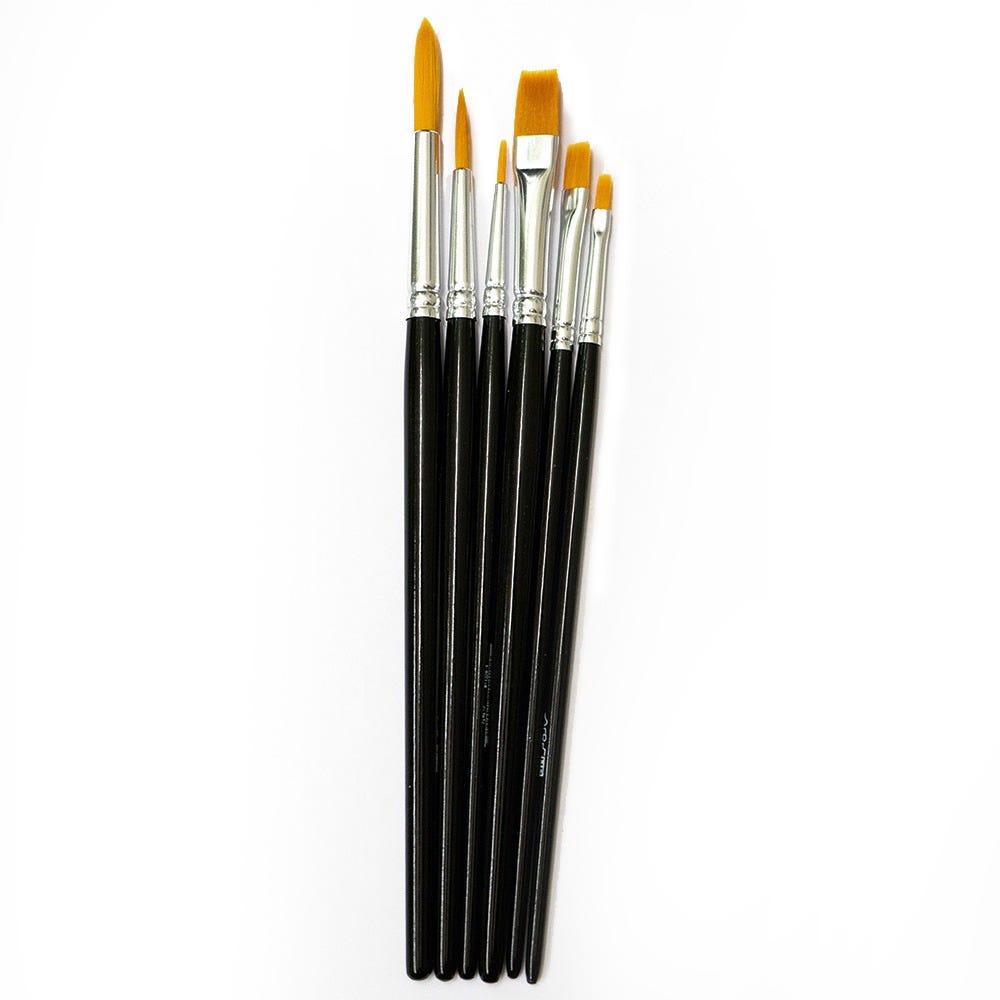 Penselset Universal 6st  flata och runda