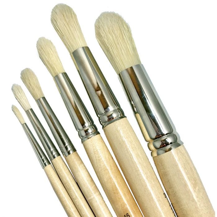 Penselset borst rund 6 storlekar