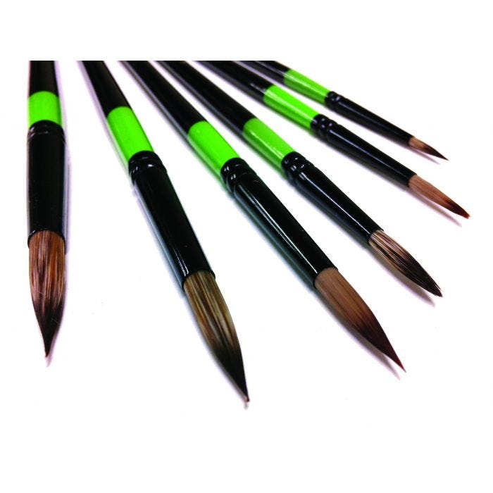 Syntetpensel rund nylon svart/grönt handtag nr 12
