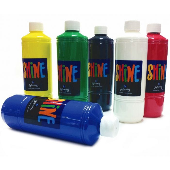 Shine storpack 6x500ml blank akrylfärg