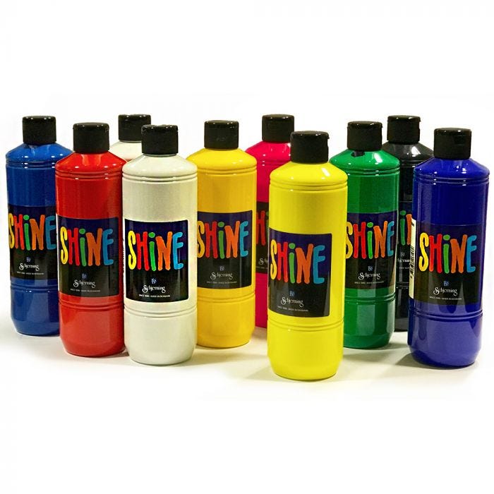 Shine storpack 10x500ml blank akrylfärg