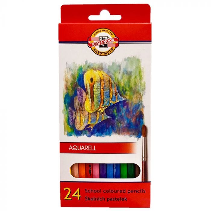 Skolakvarellpennor Koh-I-Noor 24set