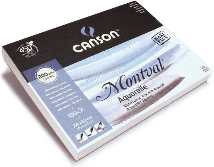 Montval Akvarellblock 200g 24x32cm Fin 100ark