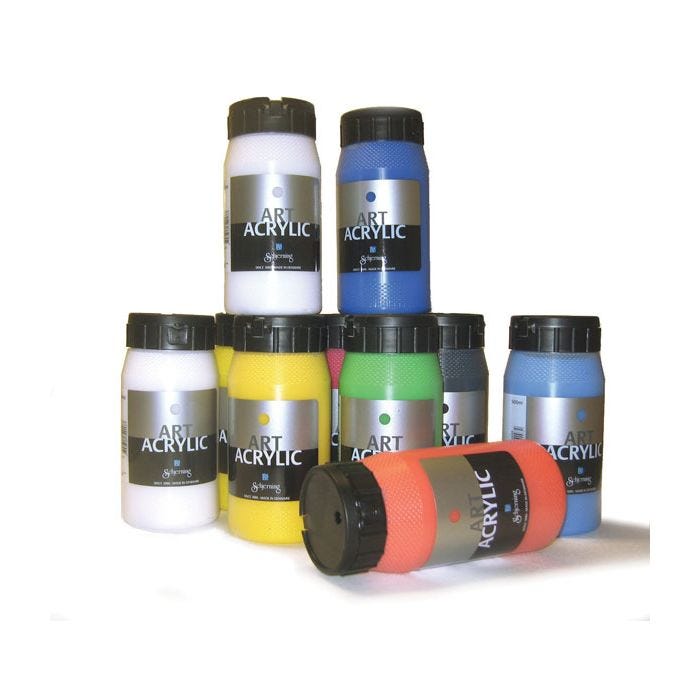 IBW Art Acrylic klassuppsättning 10x500ml sorterade kulörer