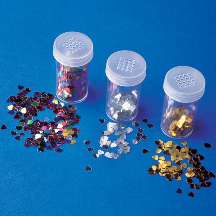 Paljetter minihjärtan 3x12g