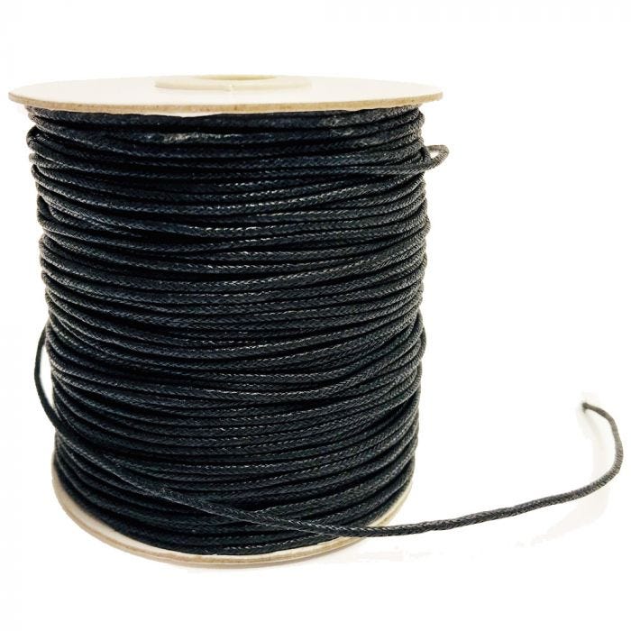 Syntetiskt läderband svart 1,5mm 100m