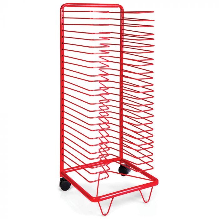 Torkställning metall på hjul, 25 hyllor
