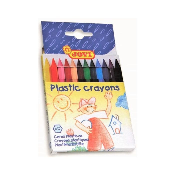 Plastkritor 12 sorterade i ask •