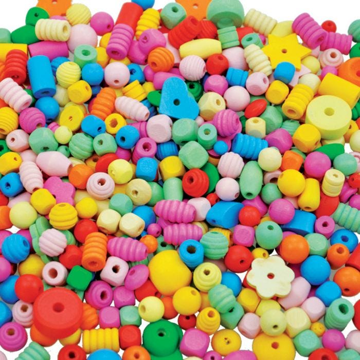 Träpärlmix Pastell 250g