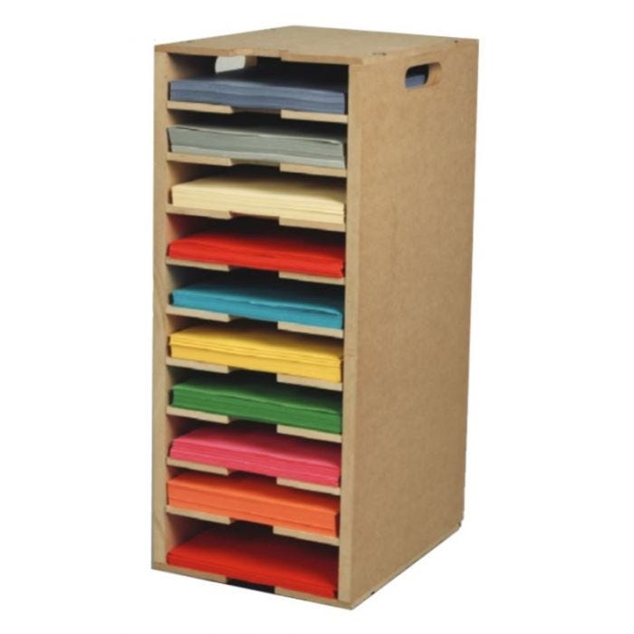 Förvaringshylla kartong och papper A4