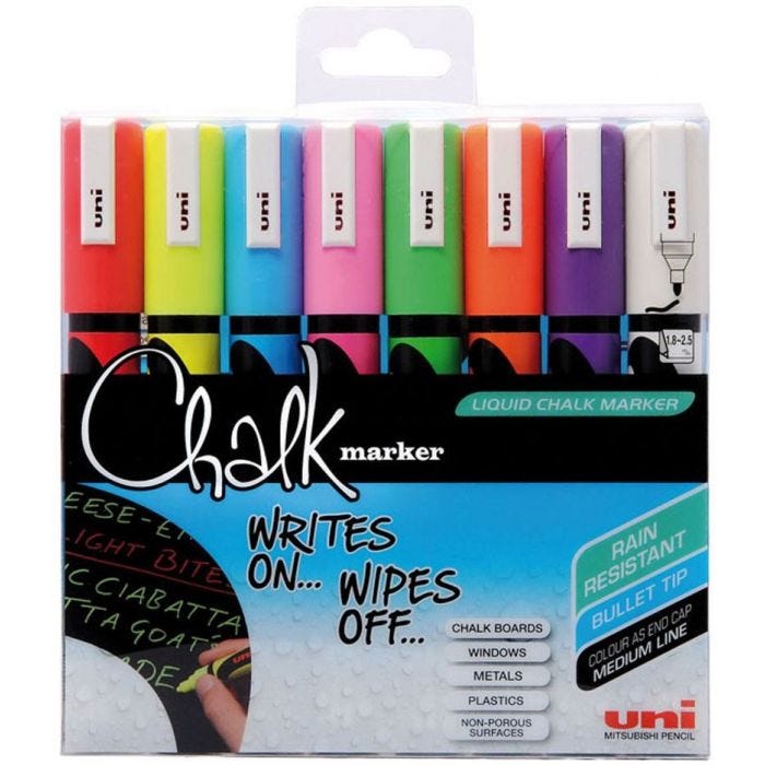 Uni ChalkMarker 8set 5M