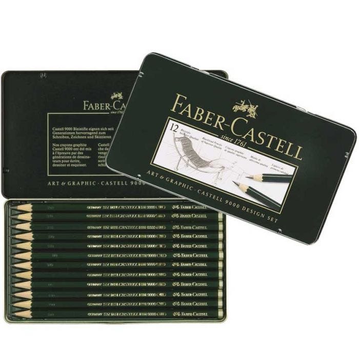 Blyertspennor Faber Castell 12set 8B-2H Artist