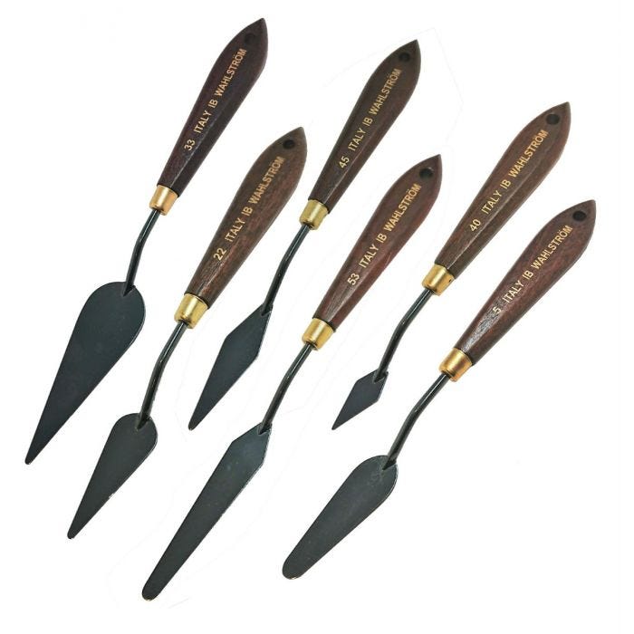 Målarkniv metall set 6st