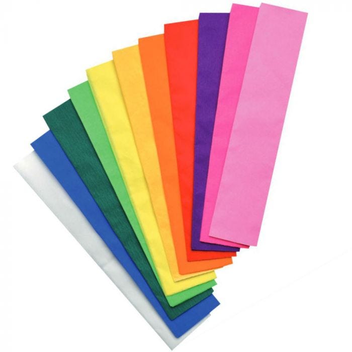 Kräppapper 10 färger 50x200cm