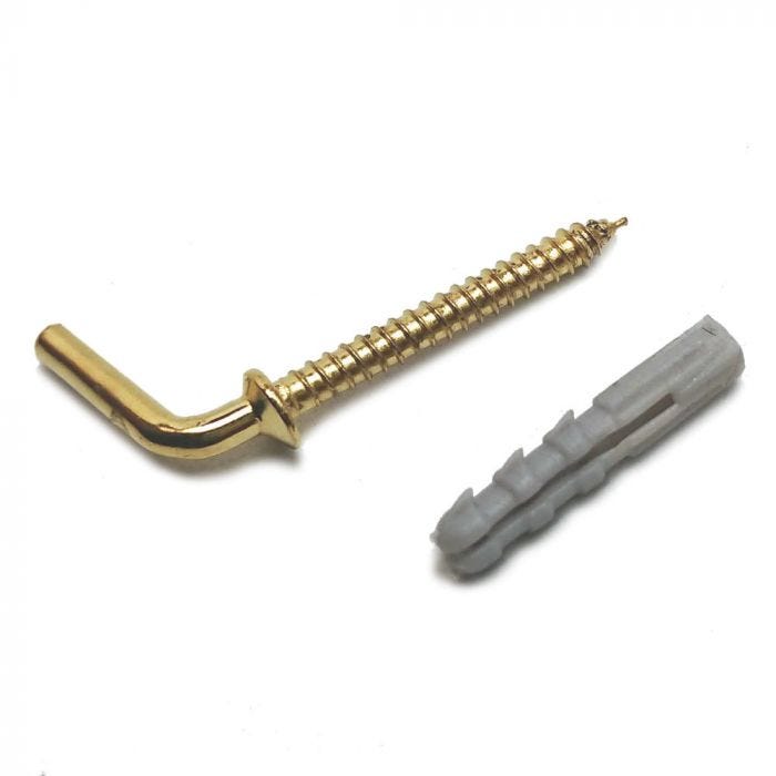 Mässingkrok med plugg 10st