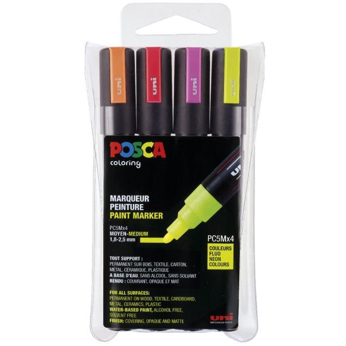 POSCA marker 5M Neon 4-Set