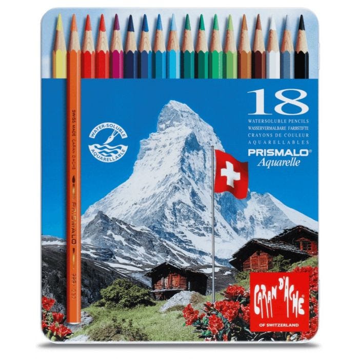 Caran d'Ache akvarellpenna Prismalo 18-set