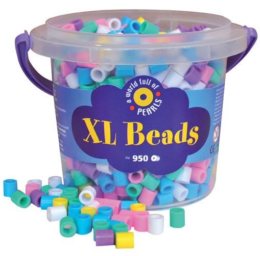Rörpärlor XL 950st pastellmix