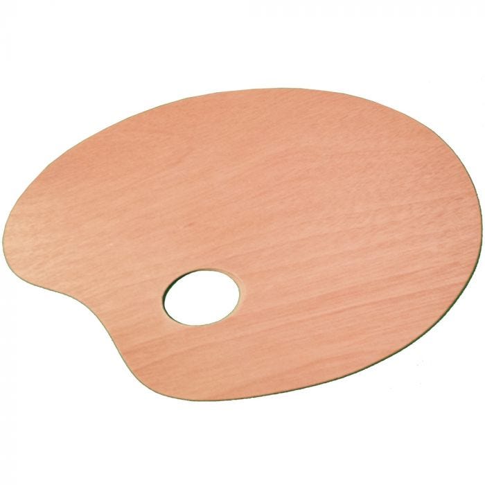 Träpalett oval 30x40cm