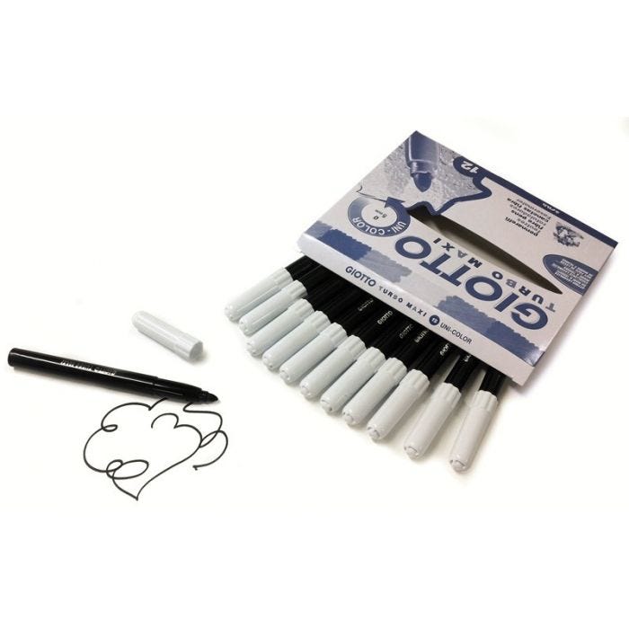 Tuschpenna Giotto svart 12st ø5mm konisk spets