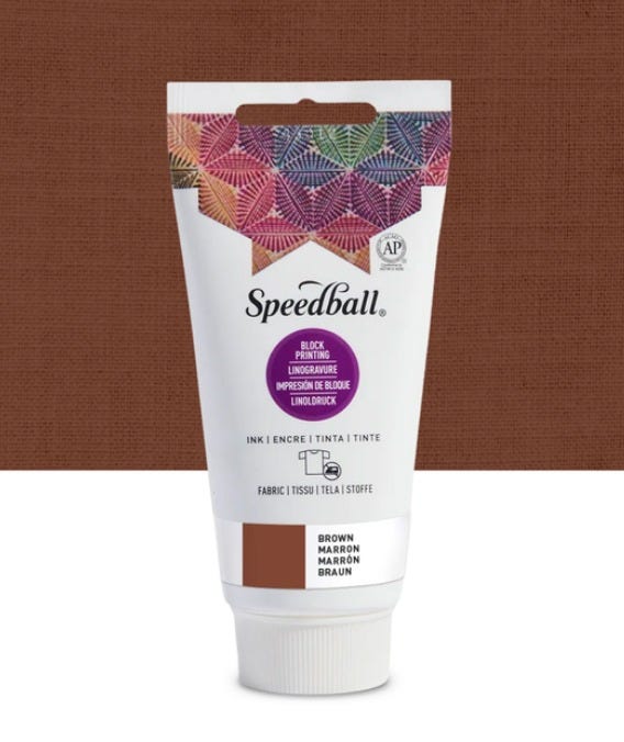 Linofärg textil Speedball Brown 74ml