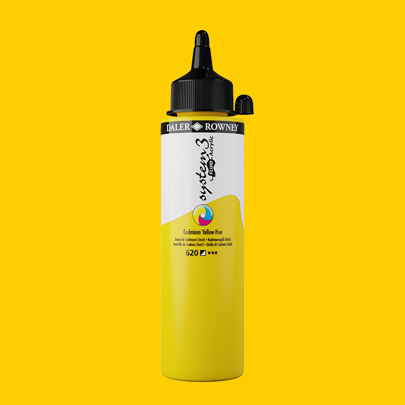System3 Fluid Acrylic 250ml Cadmium Yellow Hue
