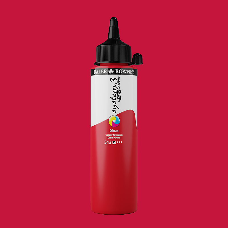 System3 Fluid Acrylic 250ml Crimson