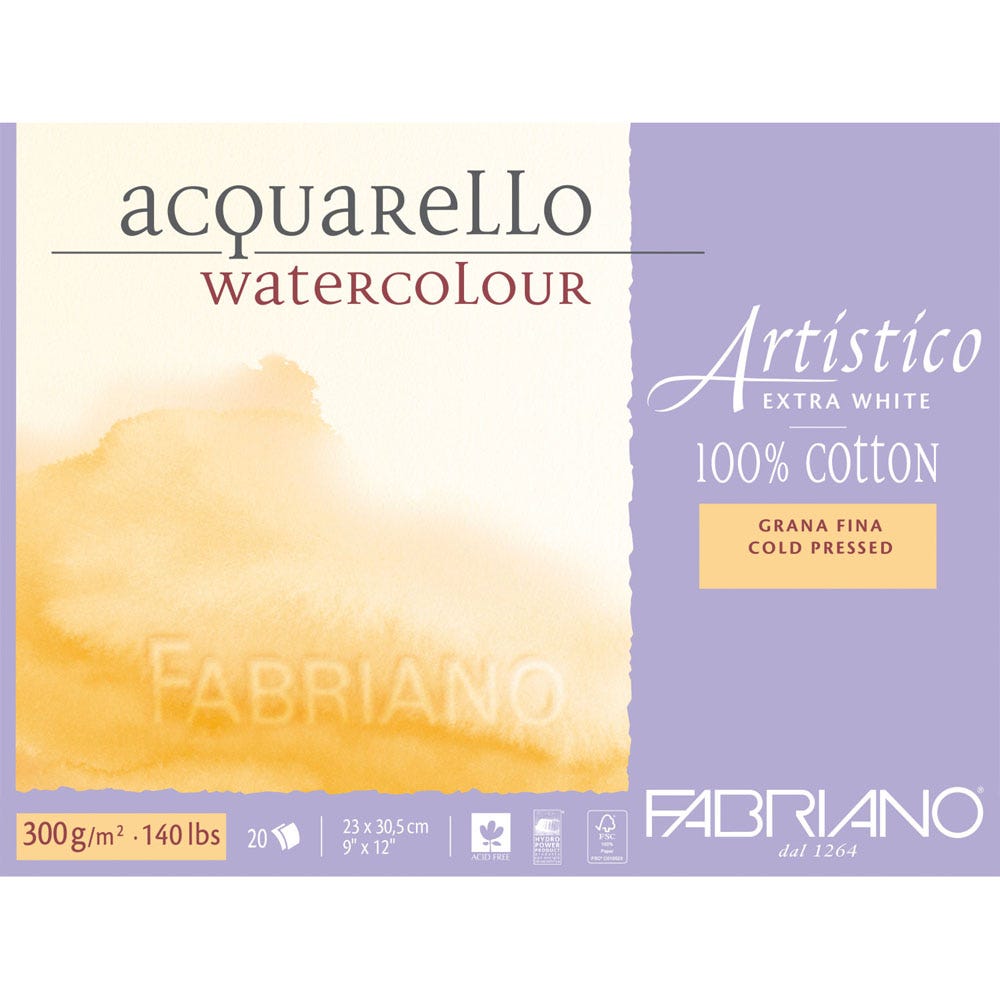 Fabriano Artistico akv.block Extra White 300g 23x30cm Fin