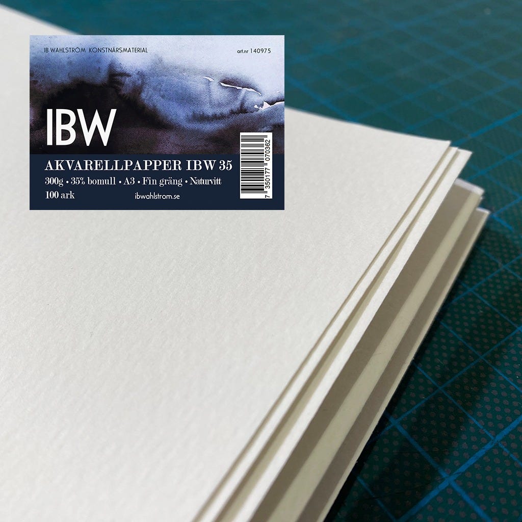 Akvarellpapper IBW35 A3 300g Fin 100st/fp